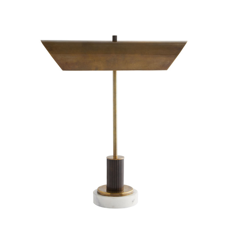 Lansing Vintage Brass and Bronze Library Piano Lamp with Marble Base