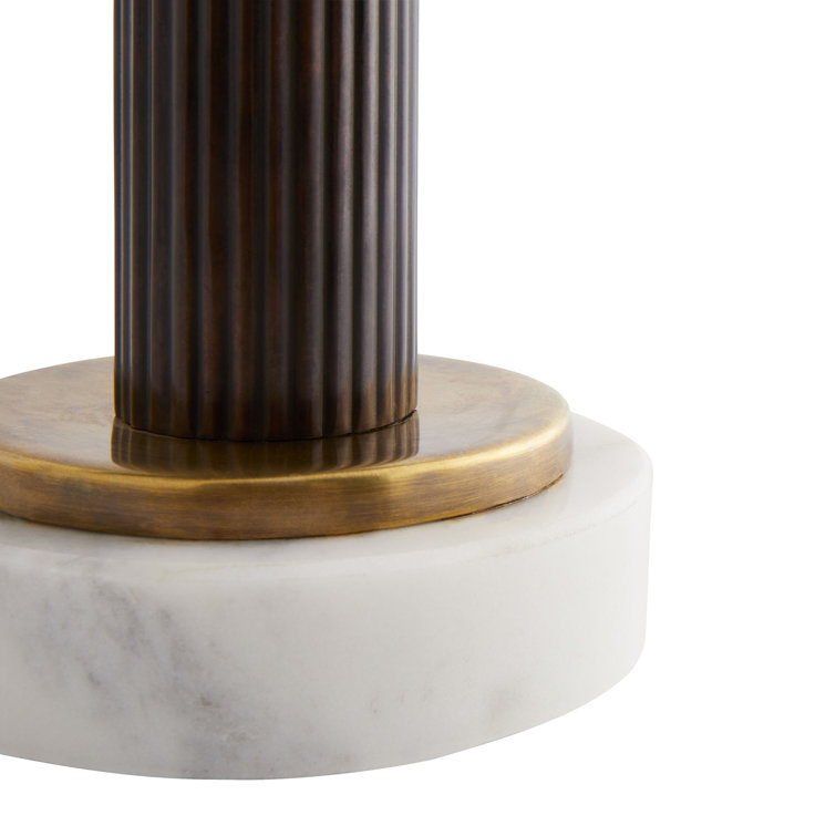 Lansing Vintage Brass and Bronze Library Piano Lamp with Marble Base