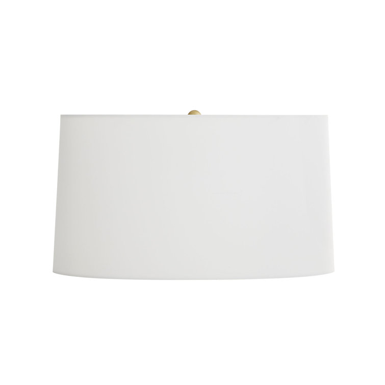 Black Sculptural Table Lamp with Off-White Shade
