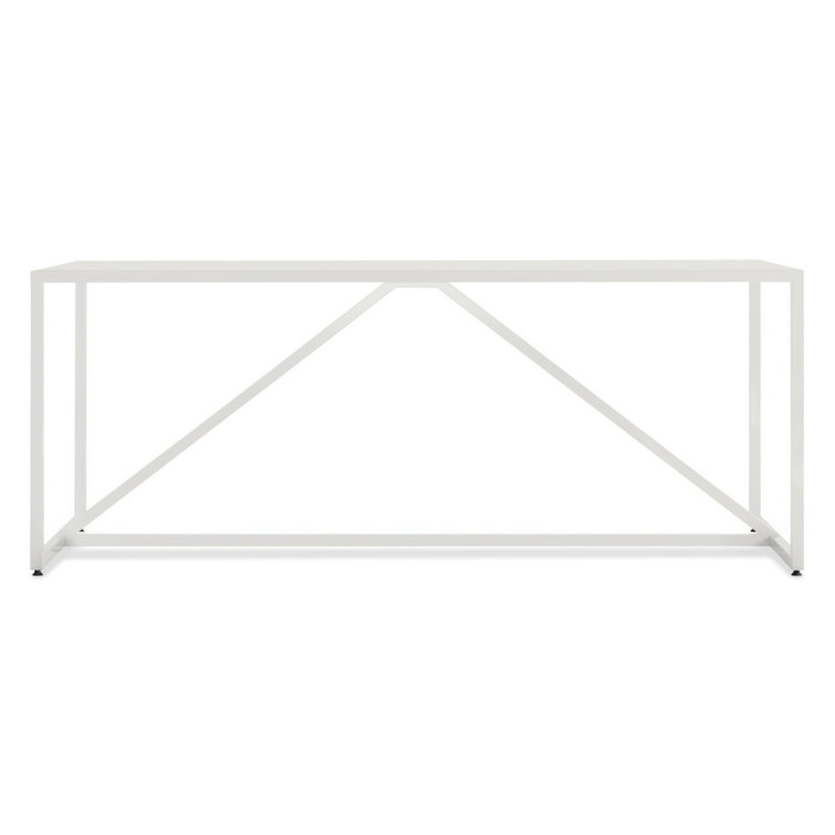 Strut Large 90" White Wood Rectangular Dining Table