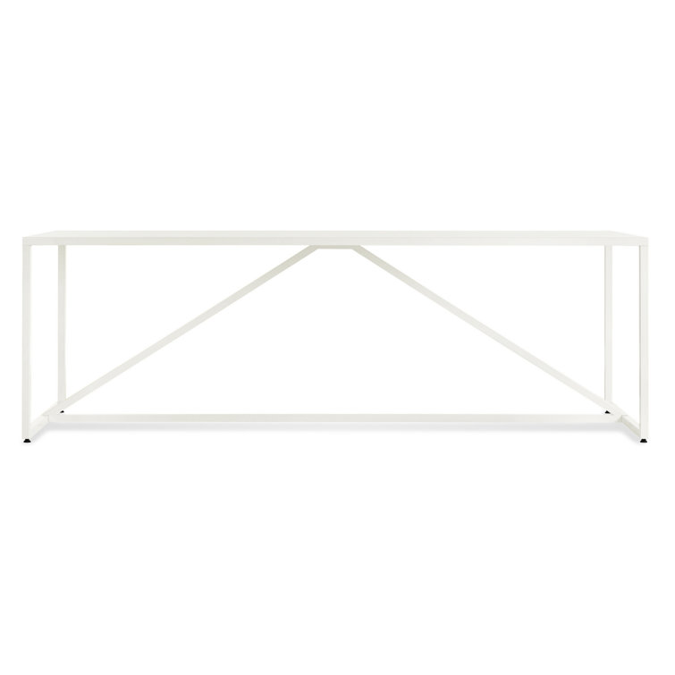 Strut Large 90" White Wood Rectangular Dining Table