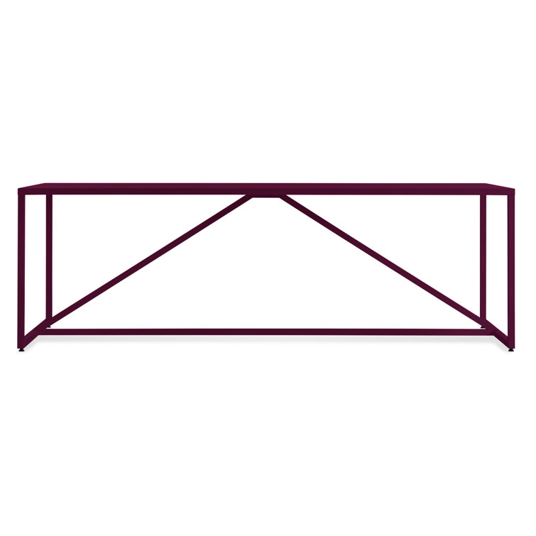 Oxblood Wood and Metal Dining Table, 90" Length