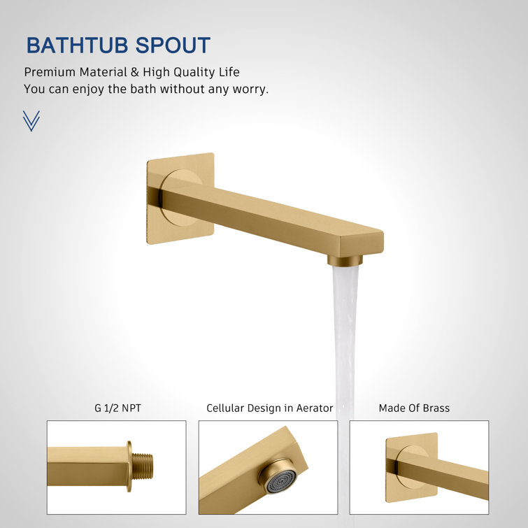 Brushed Gold 10 Inch Rain and Handheld Wall Mounted Shower System