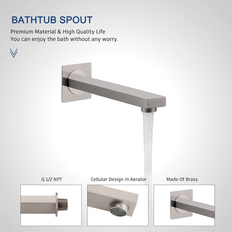 Brushed Nickel Square Multi-Head Wall Mounted Shower System