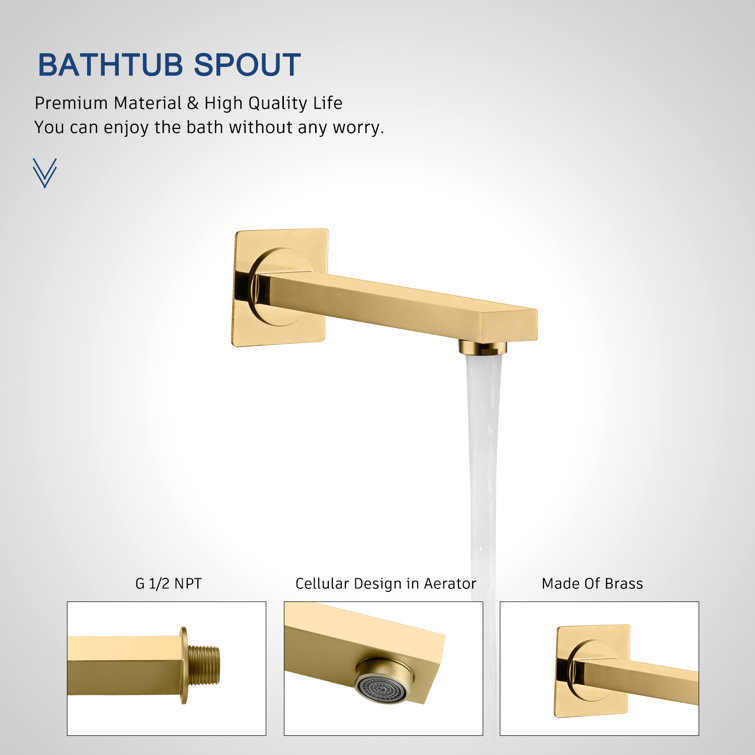 Brushed Gold Multi-Head Wall Mounted Rain Shower System