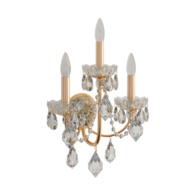 Heirloom Gold 13" Direct Wired Crystal Wall Sconce