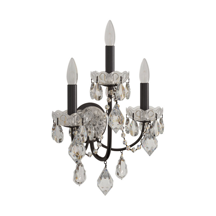 Black Pearl Crystal 3-Light Wall Sconce