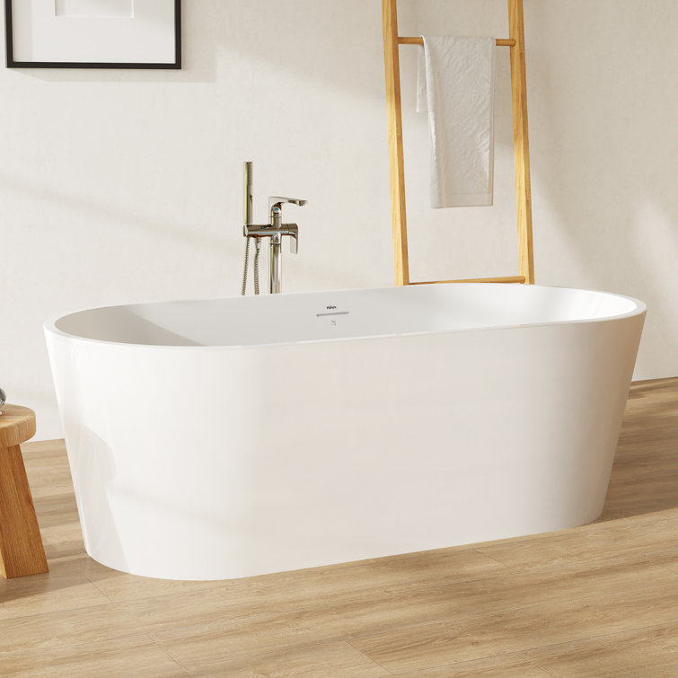 Shangri-La 67'' White Acrylic Freestanding Soaking Bathtub