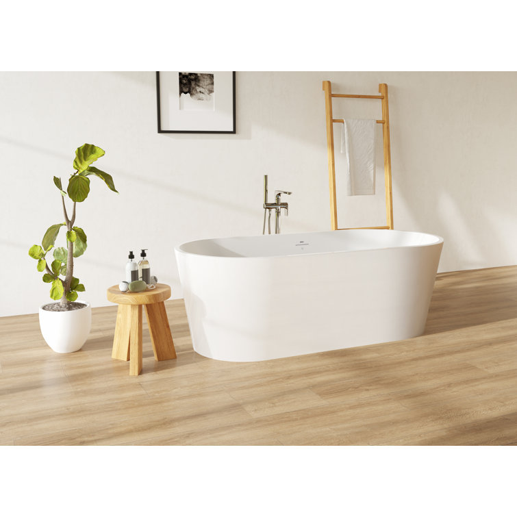 Shangri-La 67'' White Acrylic Freestanding Soaking Bathtub