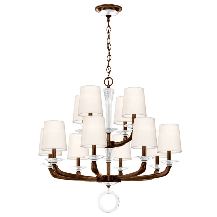 Heirloom Bronze 12-Light Traditional Chandelier with Clear Optic Crystals