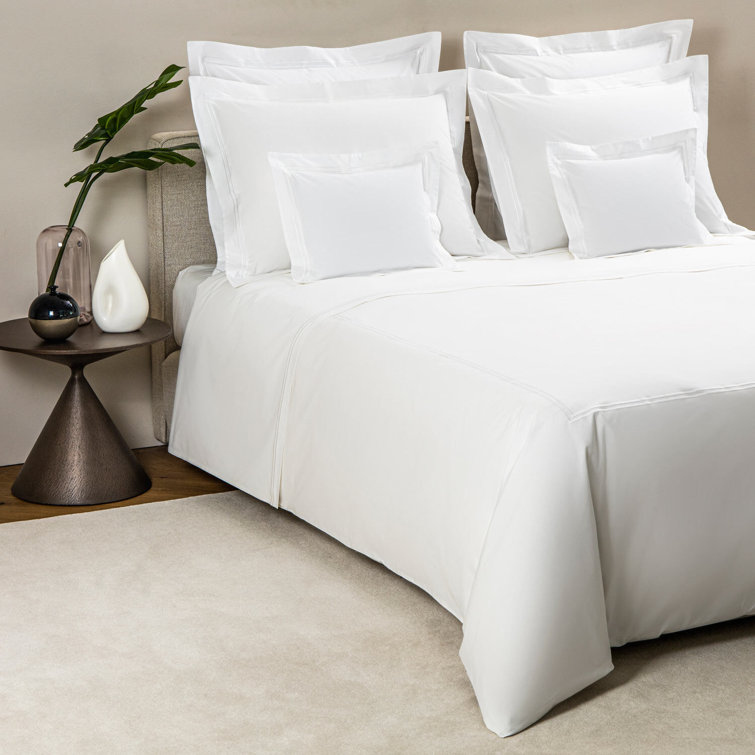 California King White Egyptian Cotton Percale Sheet Set