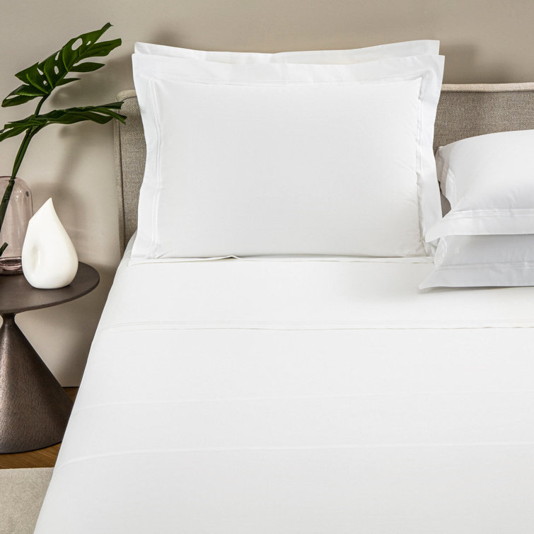 California King White Egyptian Cotton Percale Sheet Set