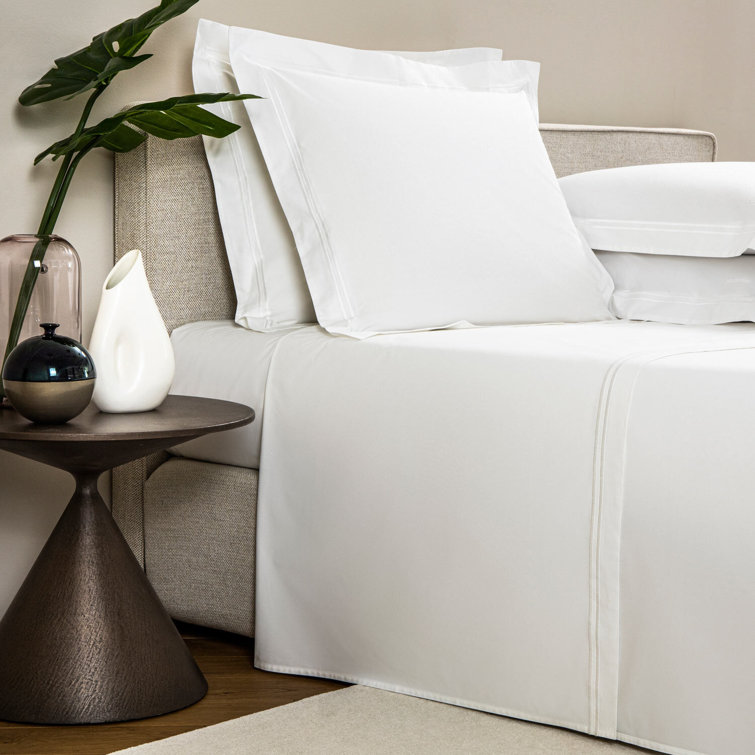 California King White Egyptian Cotton Percale Sheet Set
