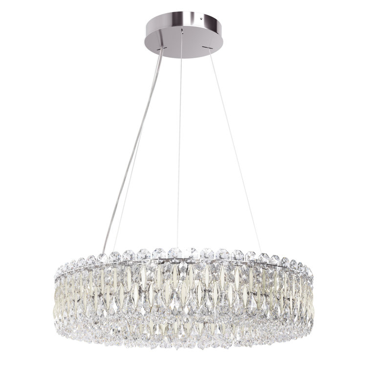 Sarella Elegance 12-Light White Crystal Drum Chandelier