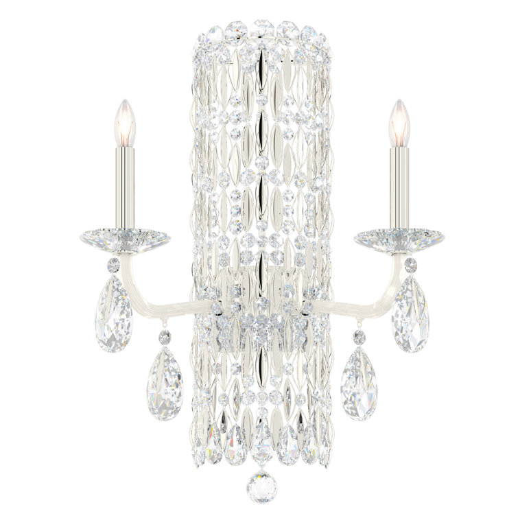 Sarella White Heritage Clear 2-Light Dimmable Cylinder Sconce
