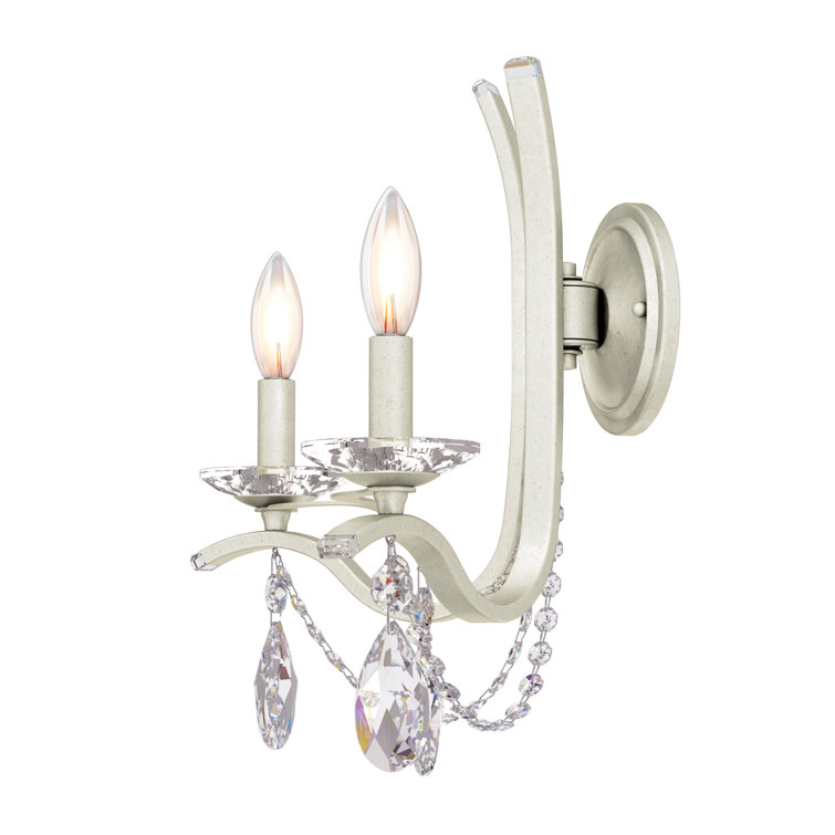 Vesca Elegance White and Clear Crystal Wall Sconce
