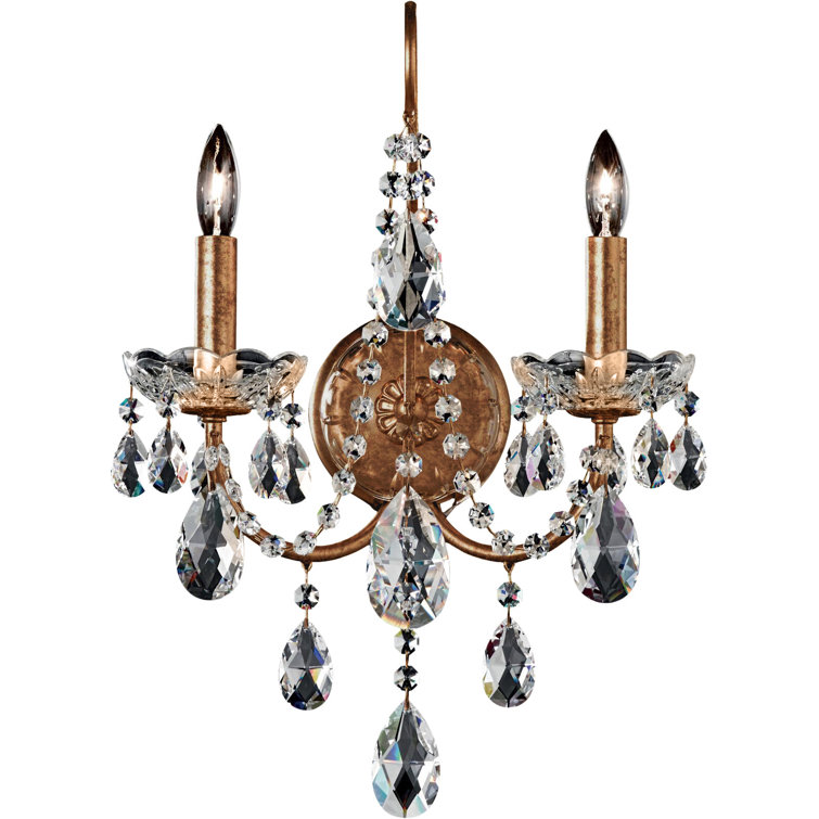 Heirloom Bronze Heritage Crystal Dual Light Wall Sconce