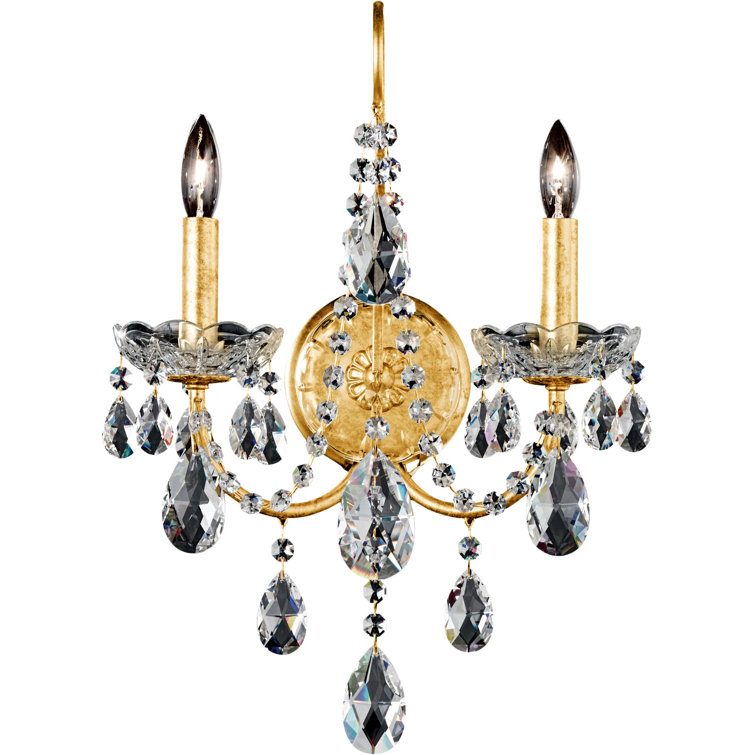 Sonatina Aurelia Bronze and Gold 2-Light Crystal Wall Sconce