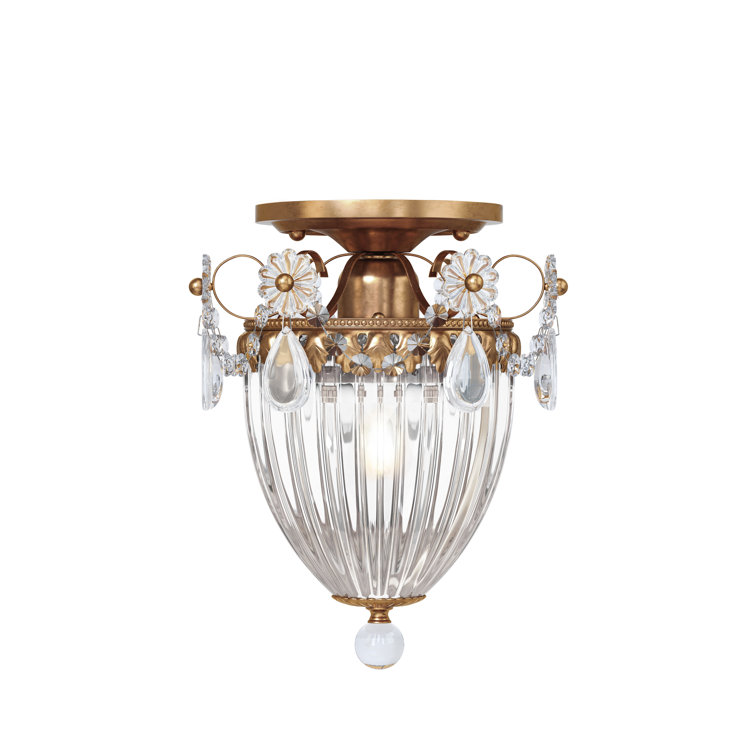 Etruscan Gold Crystal Semi-Flush Mount Light