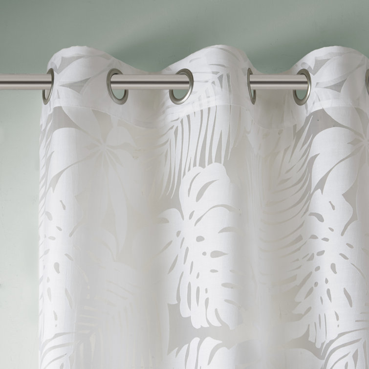 Maui White Sheer Grommet Top Window Drapes