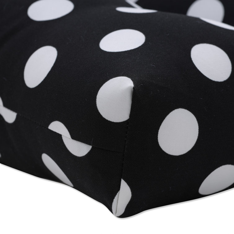 Classic Polka Dot 60" Black and White Outdoor Bench Cushion