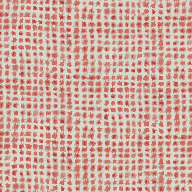 Coral and Off-White Polyester Outdoor Chair Pads Set