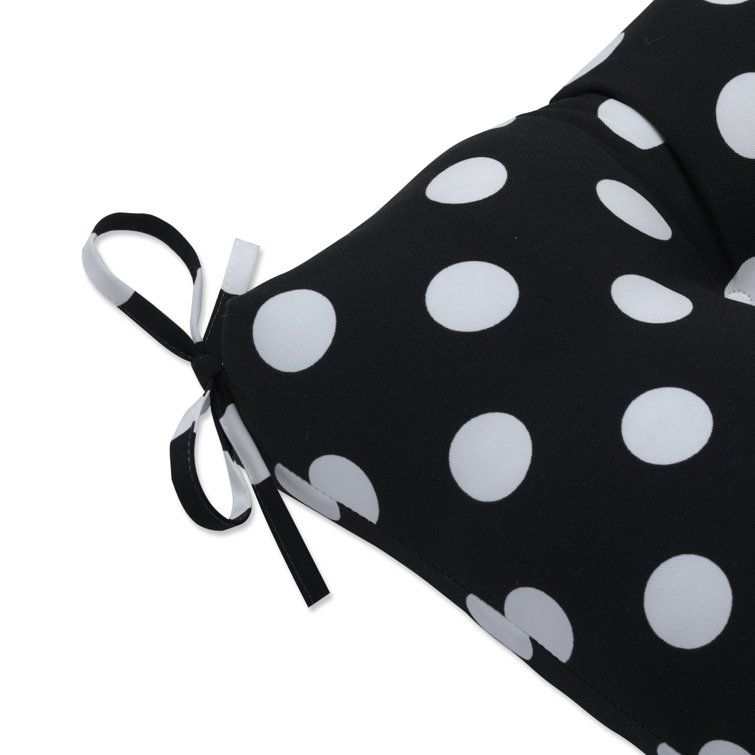 Classic Polka Dot 60" Black and White Outdoor Bench Cushion