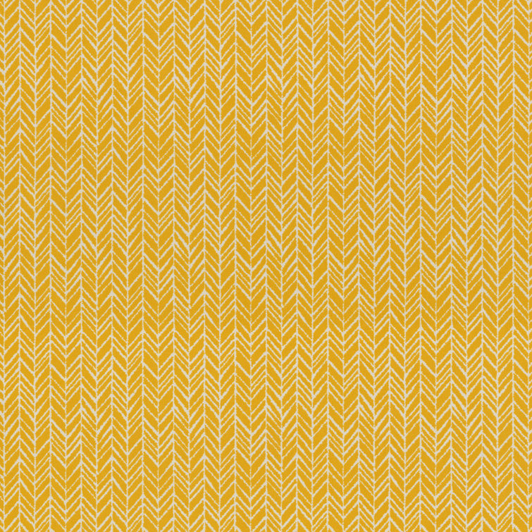 Yellow and White Herringbone Outdoor/Indoor Throw Pillow Set