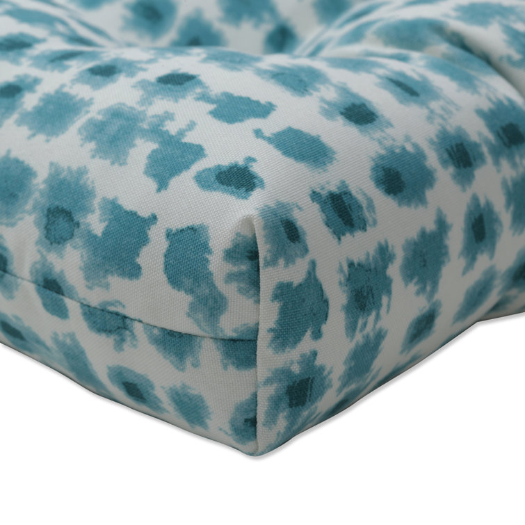 Coral and Off-White Polyester Outdoor Chair Pads Set