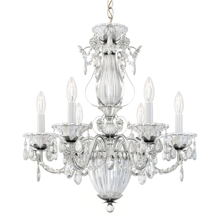 Bagatelle Mini 7-Light Polished Silver Heritage Crystal Chandelier