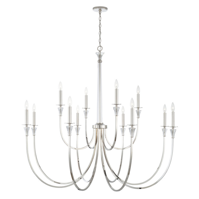Laurent 12-Light Polished Nickel Classic Chandelier