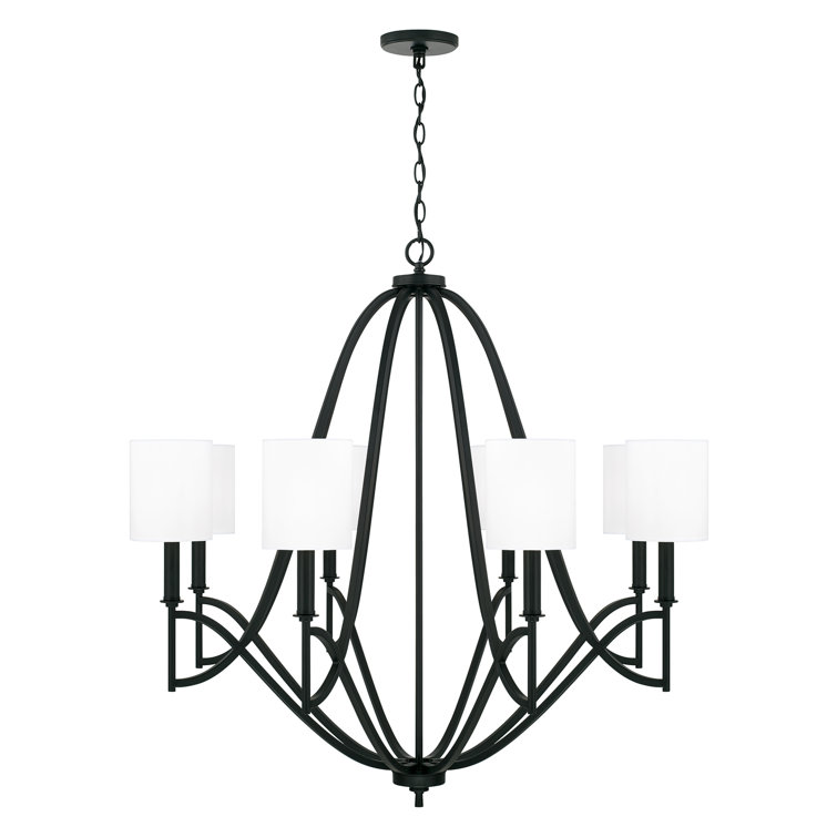 Sylvia Matte Black 8-Light Candle Chandelier