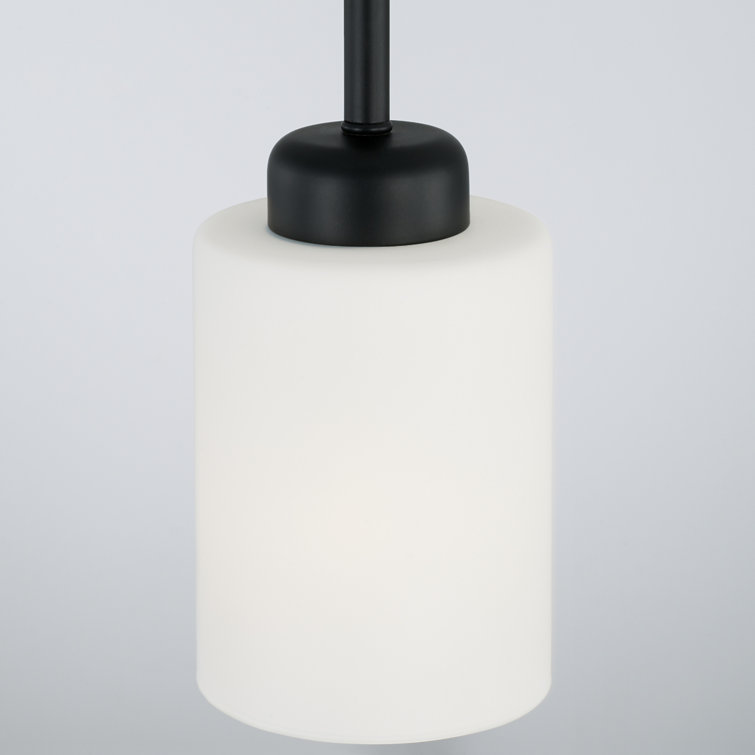Dixon Graceful Matte Black 1-Light Pendant with Frosted Glass Shade