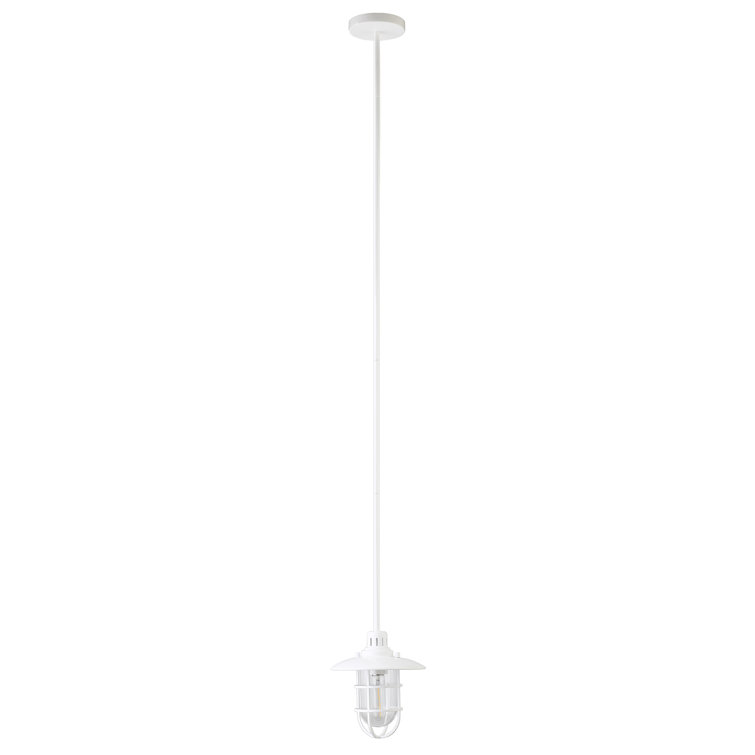 White Glass and Metal Globe Pendant Light