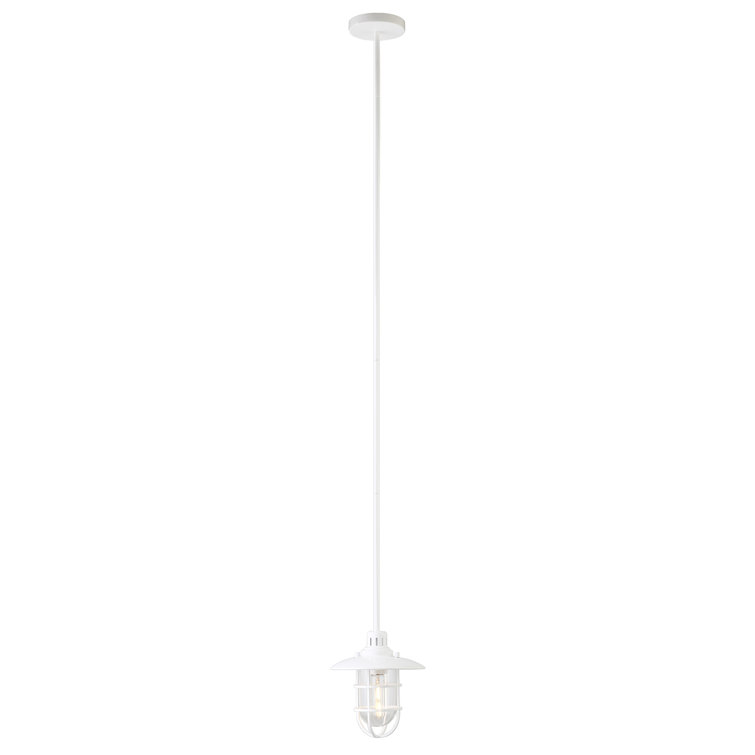 White Glass and Metal Globe Pendant Light