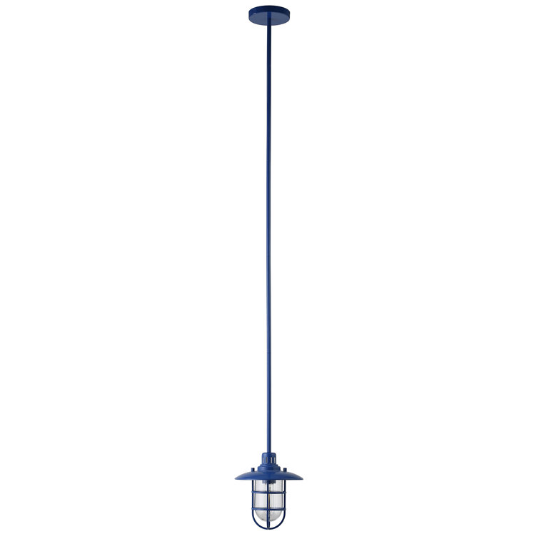 Bay Blue and Clear Glass Globe Pendant Light