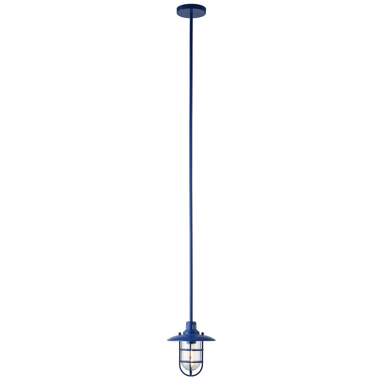 Bay Blue and Clear Glass Globe Pendant Light
