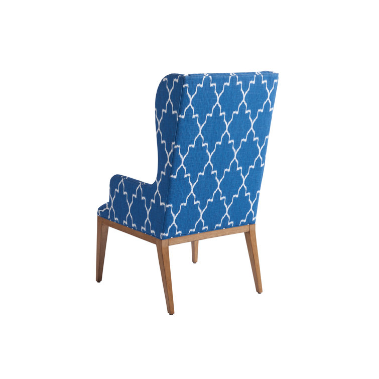 Seacliff Cotton Blue Sandstone Upholstered Wingback Arm Chair