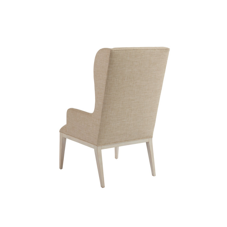 Sailcloth Cream Linen Upholstered Wood Arm Chair 28"W