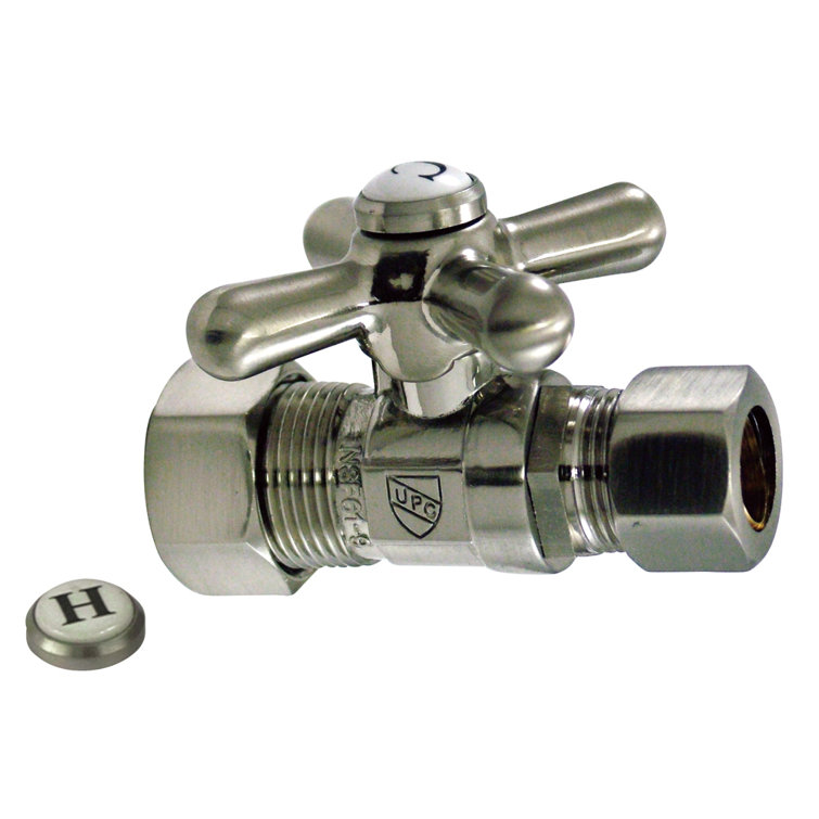 Vintage Satin Nickel Quarter-Turn Straight Stop Valve