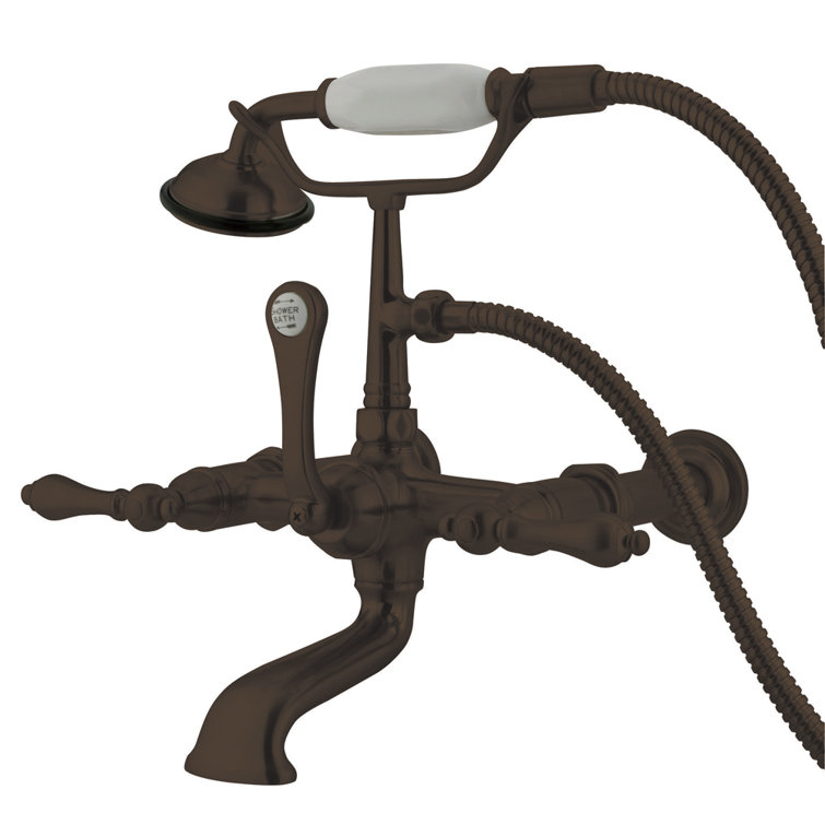 Vintage Oil Rubbed Bronze Wall Mounted Tub Faucet with Hand Shower