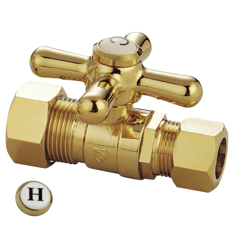 Polished Brass Quarter-Turn Straight Stop Valve