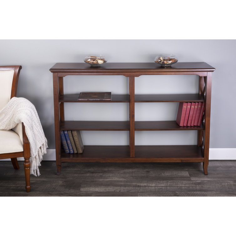 Brown Rubberwood and Birch Veneer Console Bookcase