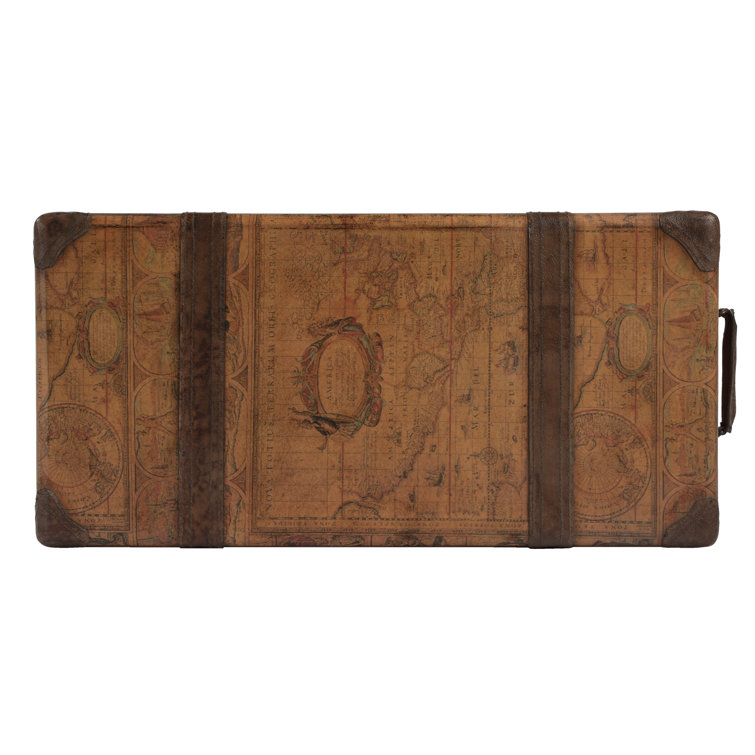 Regal Vasco 111'' Old World Map Laminated Coffee Table with Storage