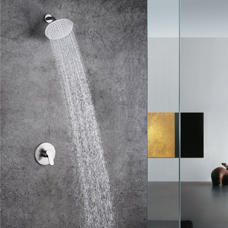 Brushed Nickel Wall Mounted Adjustable Rain Shower Head