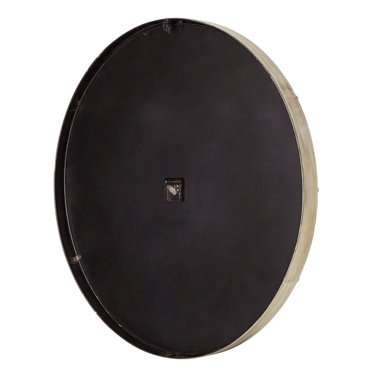 Oversized Gold and Gray Metal Wall Clock with Arabic Numerals