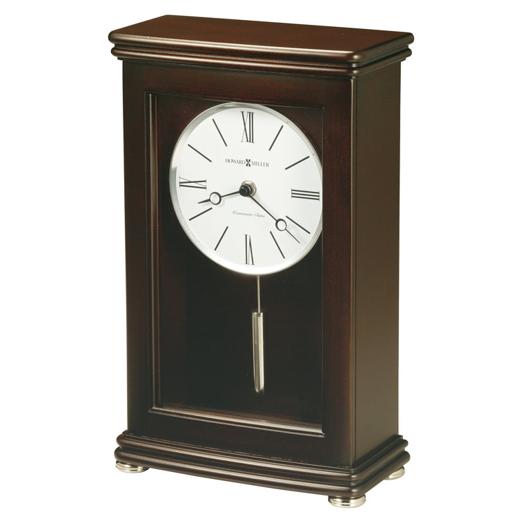 Espresso Brown Quartz Mantel Clock with Chimes