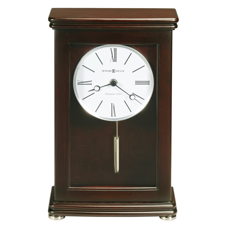 Espresso Brown Quartz Mantel Clock with Chimes