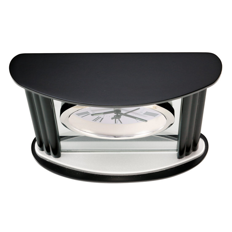 Cambridge Black and Chrome Quartz Table Clock