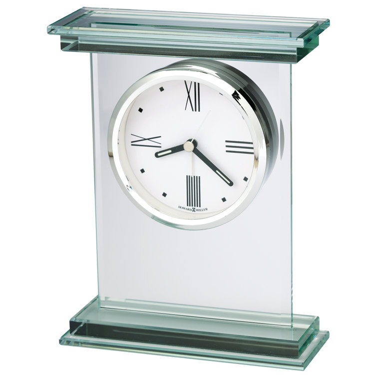 Modern Chrome and Glass Tabletop Alarm Clock